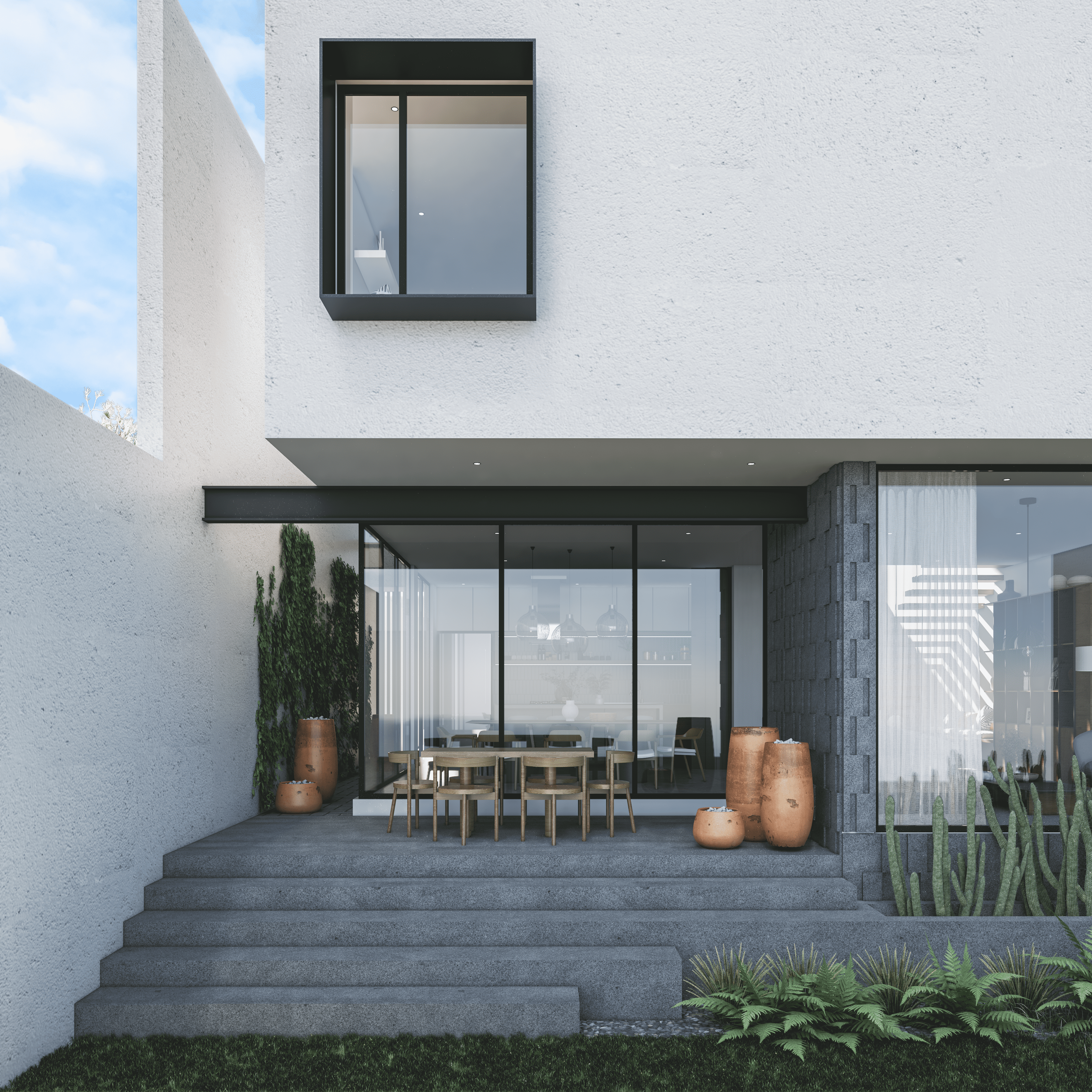 Terraza en residencia moderna