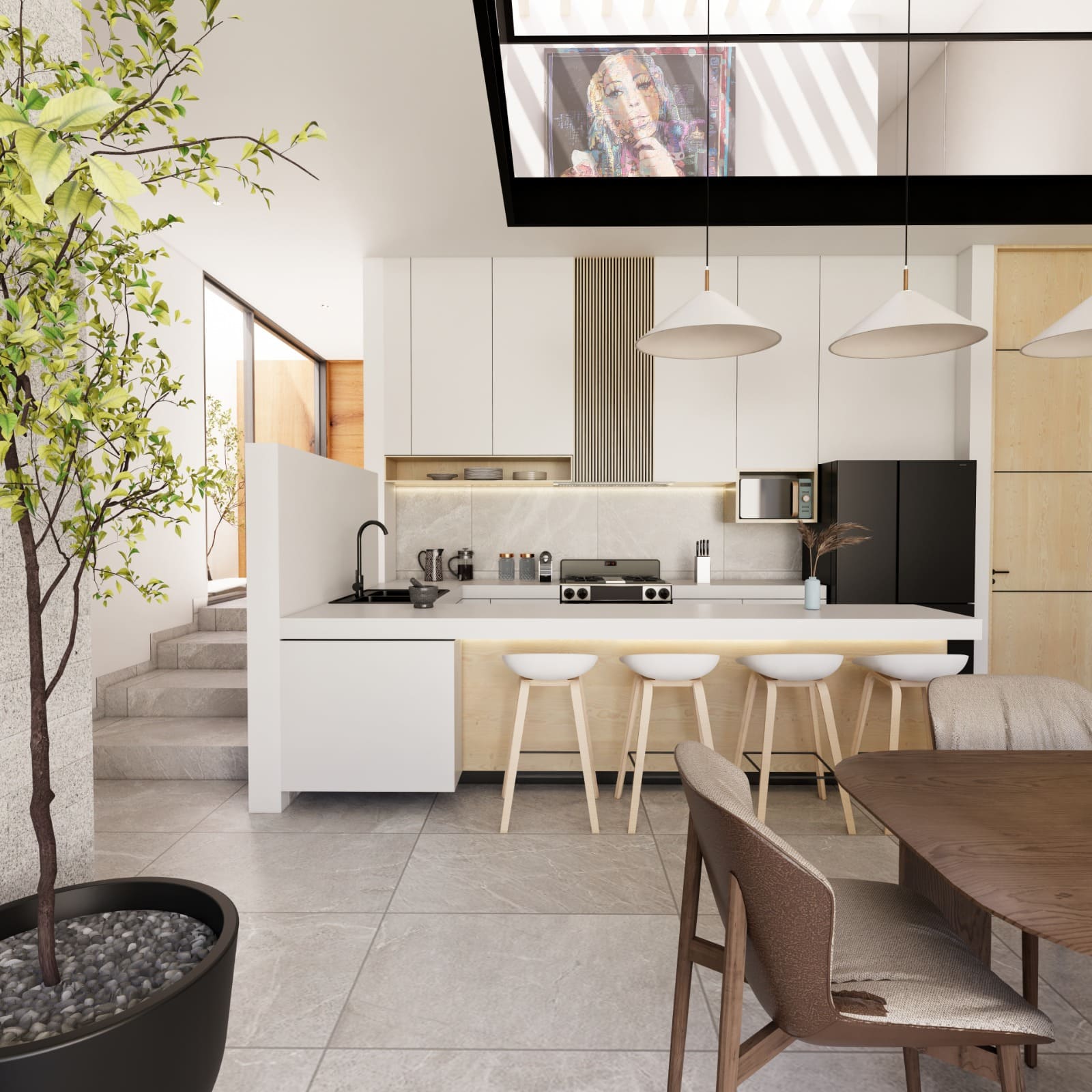 Cocina blanca moderna