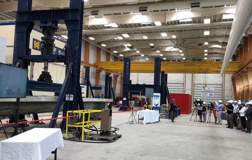 Image: University of Maine performs test on bridge girder made of composite materials (University of Maine) Image: University of Maine performs test on bridge girder made of composite materials (University of Maine)