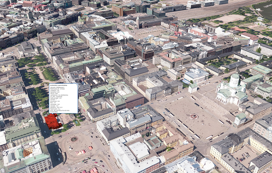 The CityGML model incorporates geometric components and attached information The CityGML model incorporates geometric components and attached information