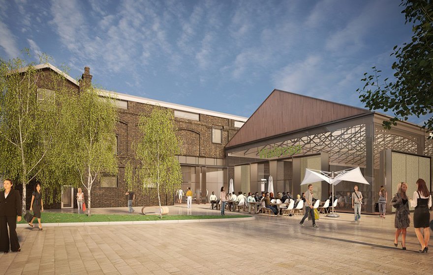 The building is being sympathetically restored and converted into a new Waitrose supermarket and cookery school, plus an events and cultural space The building is being sympathetically restored and converted into a new Waitrose supermarket and cookery school, plus an events and cultural space