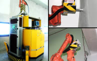 Image: PictoBot scans the interior space with an optical camera and laser to navigate, while painting walls up to 10m high with its robotic arm (NTU) Image: PictoBot scans the interior space with an optical camera and laser to navigate, while painting walls up to 10m high with its robotic arm (NTU)