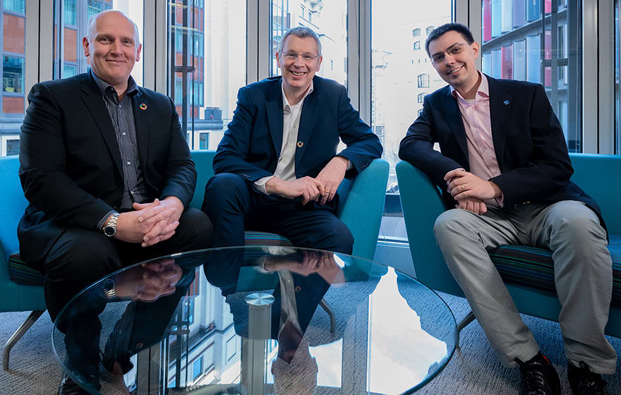 (Left to right) Jon Rains (Mott MacDonald Ventures), Darren Russell (Mott MacDonald), Jozef Dobos (3D Repo) (Left to right) Jon Rains (Mott MacDonald Ventures), Darren Russell (Mott MacDonald), Jozef Dobos (3D Repo)