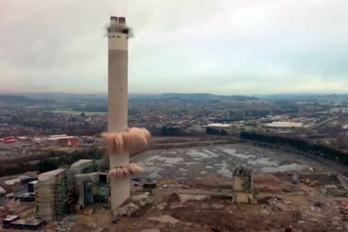 Video | Brown & Mason blows up 180m power station chimney
