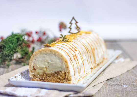 Bûche vegan façon banoffee