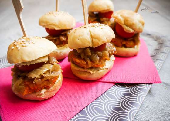 Mini burgers aux lentilles corail