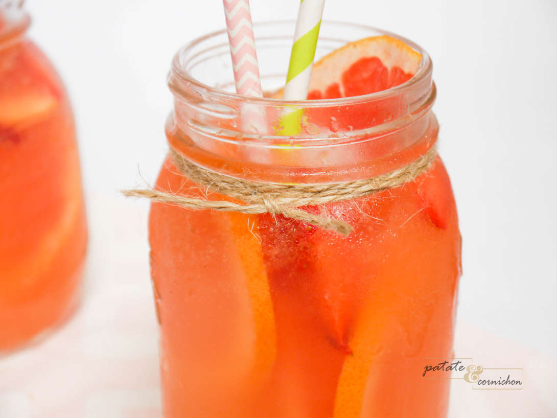 Cocktail au pamplemousse & fraise