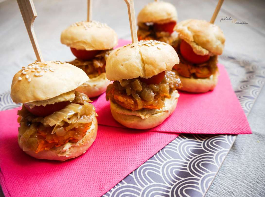 Mini burgers aux lentilles corail