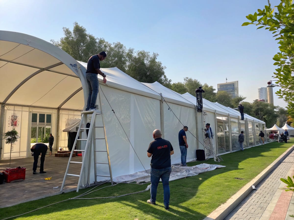 천막시공 pvc construction material