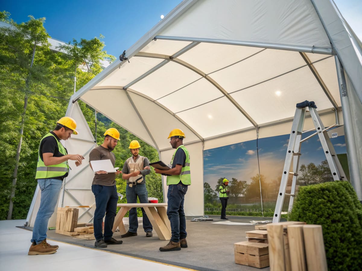 천막시공 pvc construction material