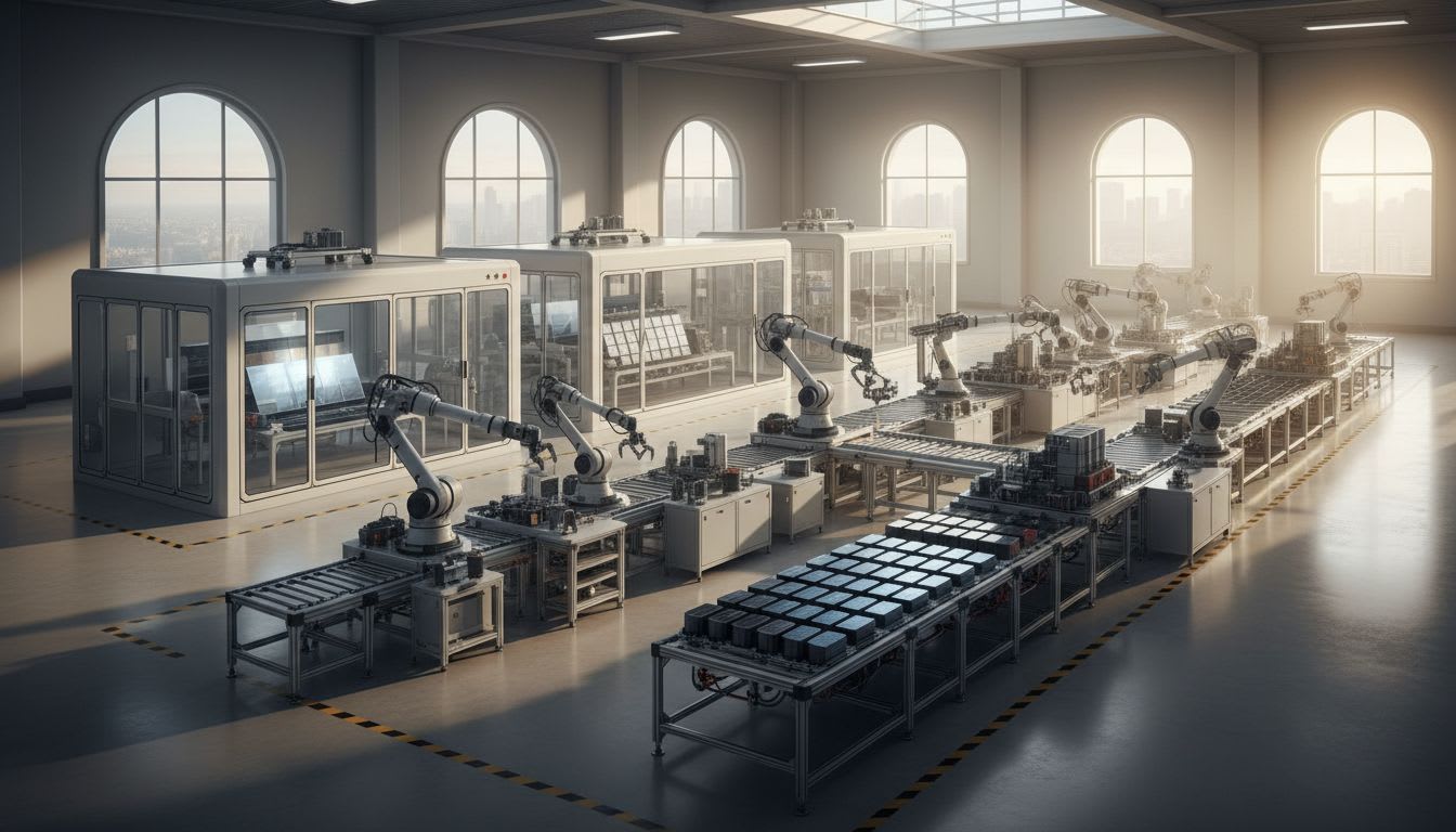 전문가들이 첨단 설비를 설치하고 유지보수하는 모습