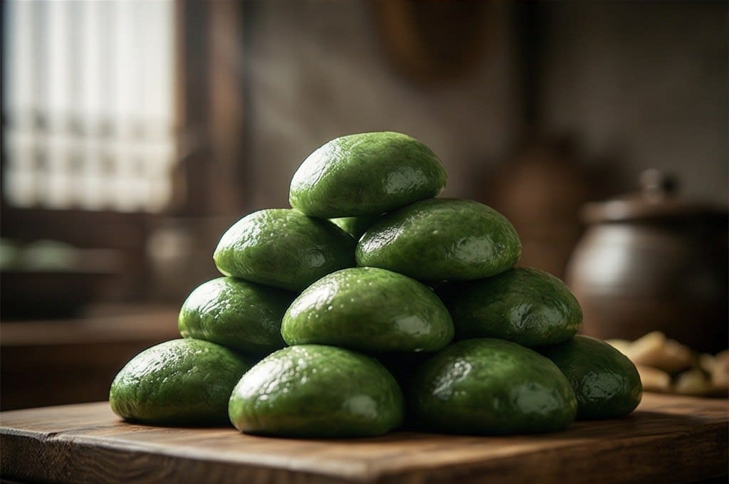 든든하게 쌓인 모시참깨송편