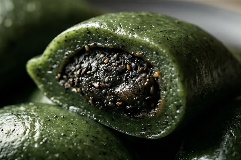 찰진 모시떡과 흑임자