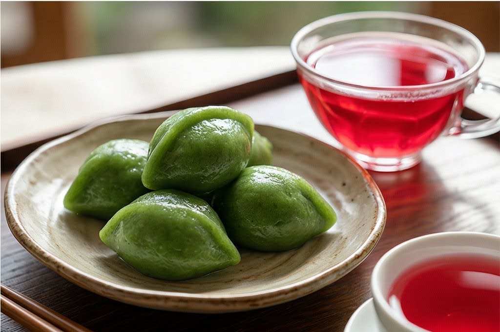 오미자차와 송편의 색다른 조화