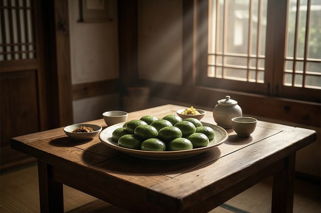 한옥 속 따스한 모시참깨송편