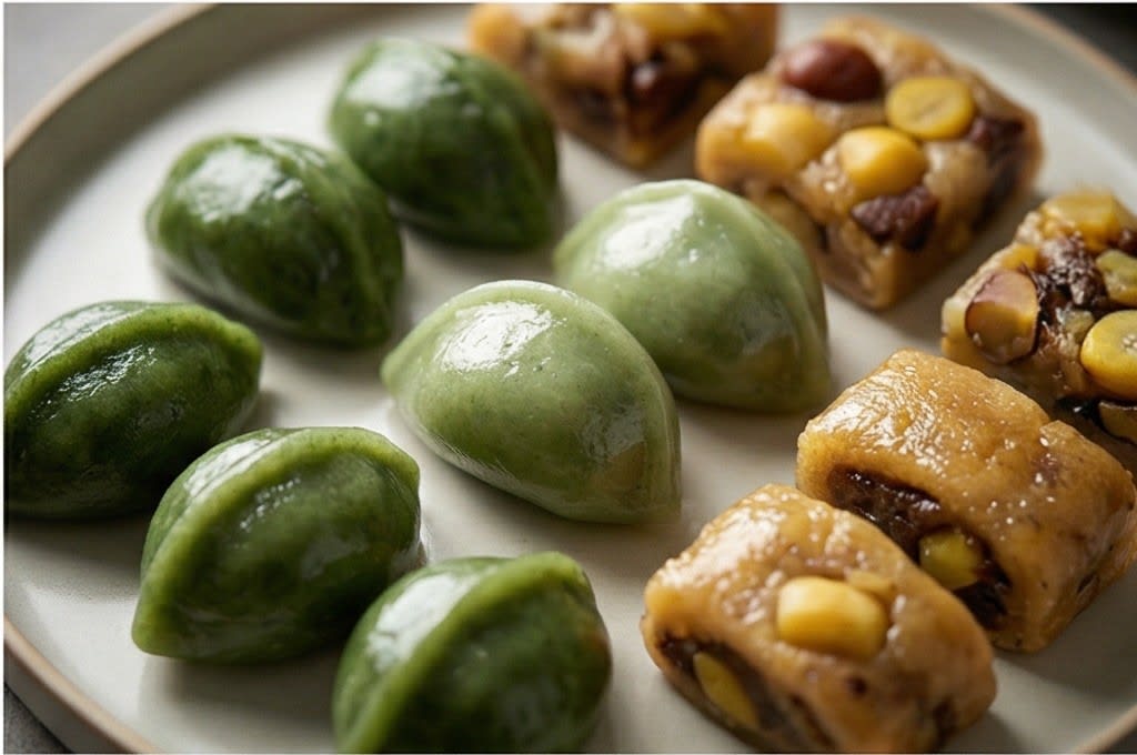 모시송편과 영양떡 구성