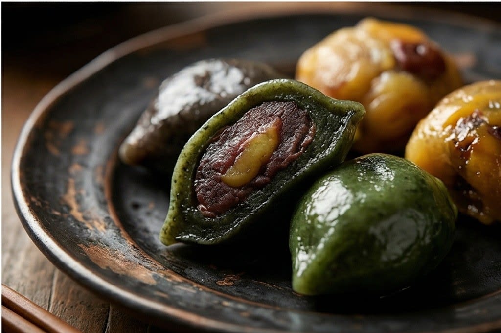 속이 꽉 찬 모시송편 단면