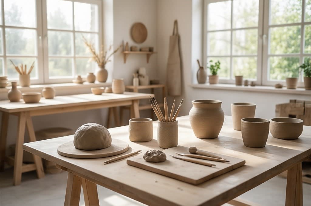 햇살 가득한 공방 테라스 작업 환경