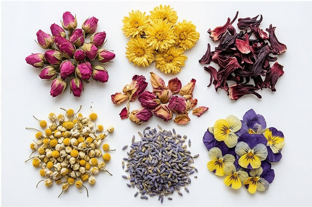 다채로운 꽃차 원료의 종류