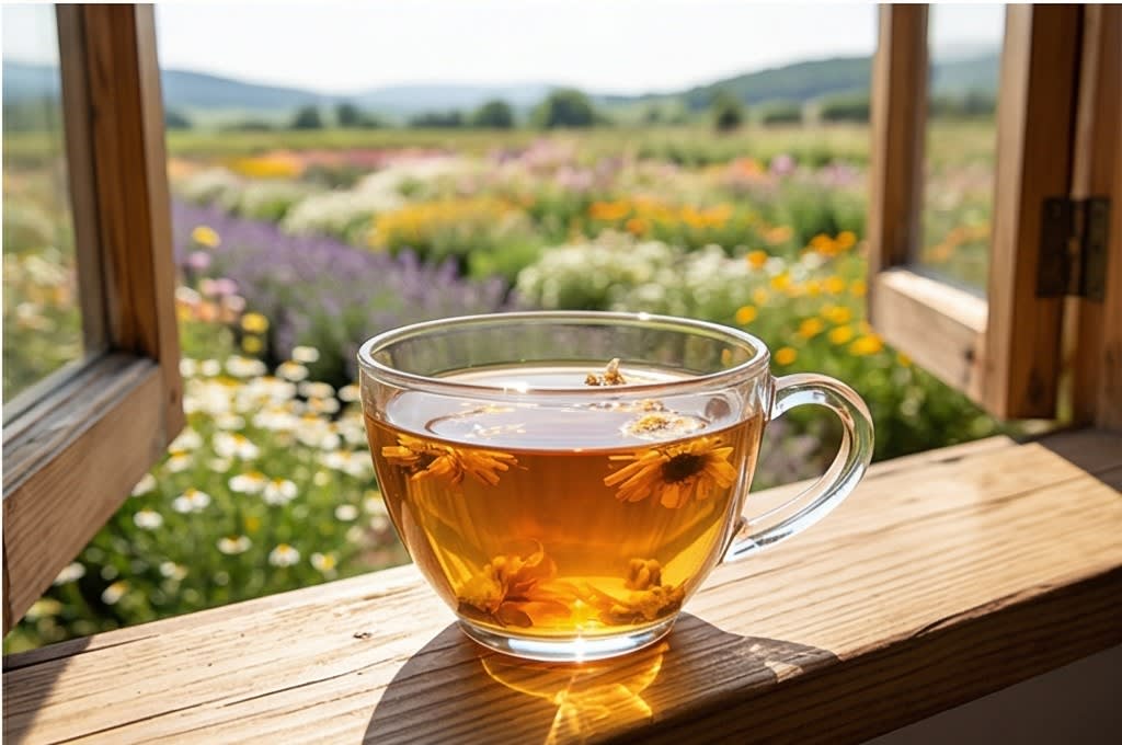 여유로운 꽃차 시간