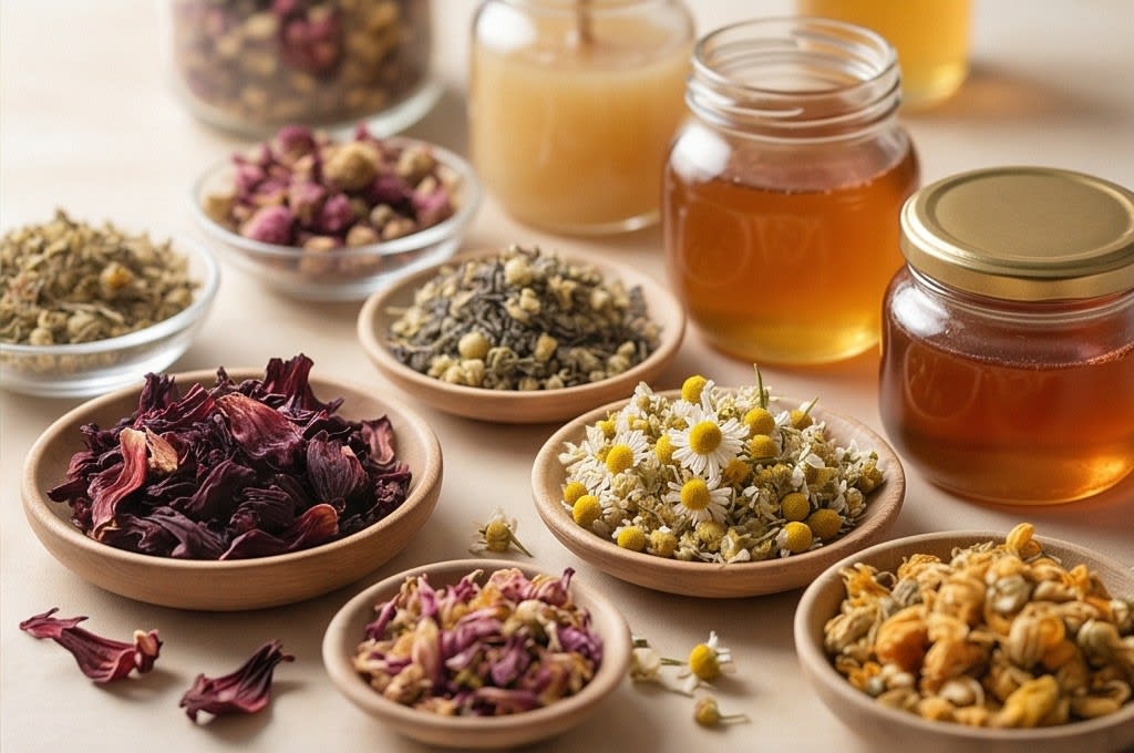 다양한 꽃차 원물