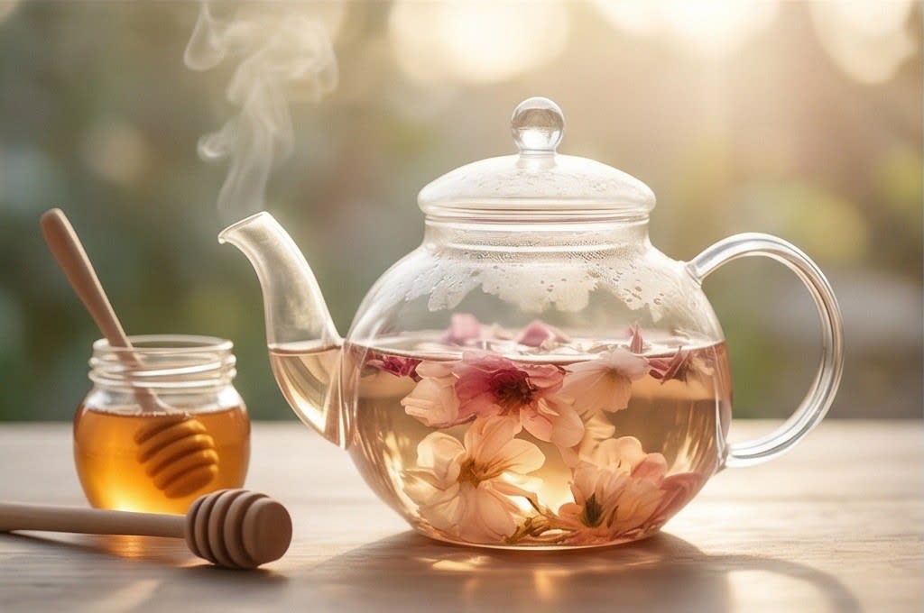 완벽한 꽃차와 꿀 조합