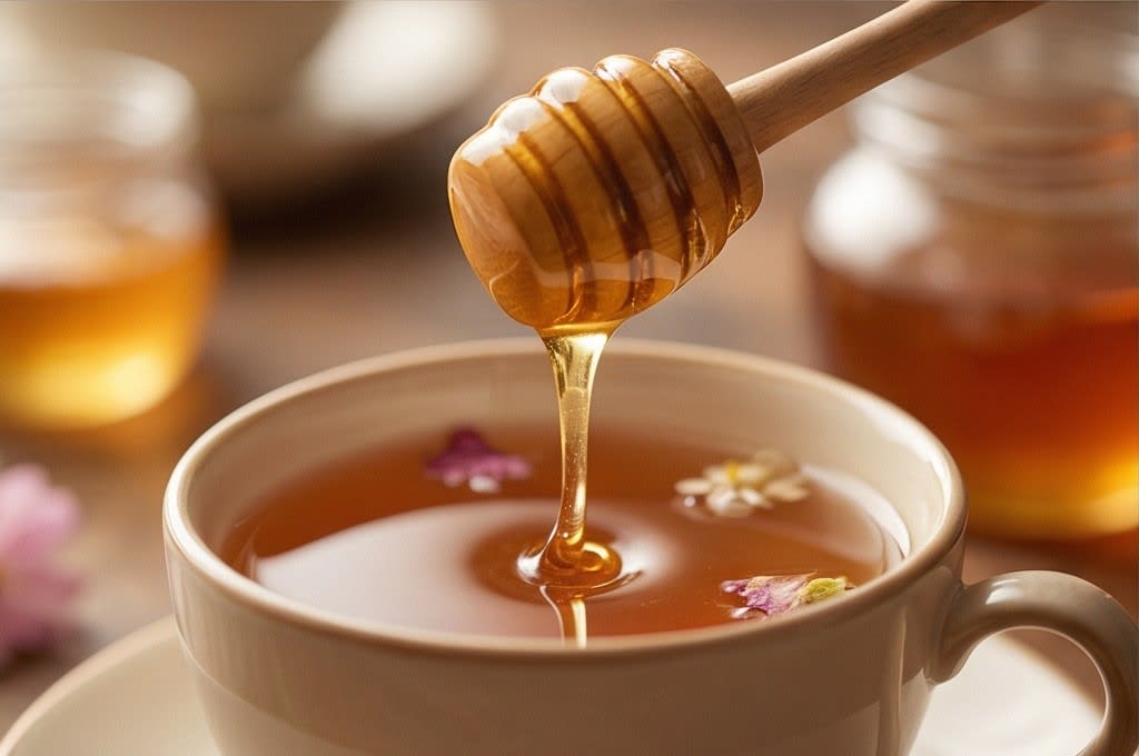 적정 온도에 꿀 첨가