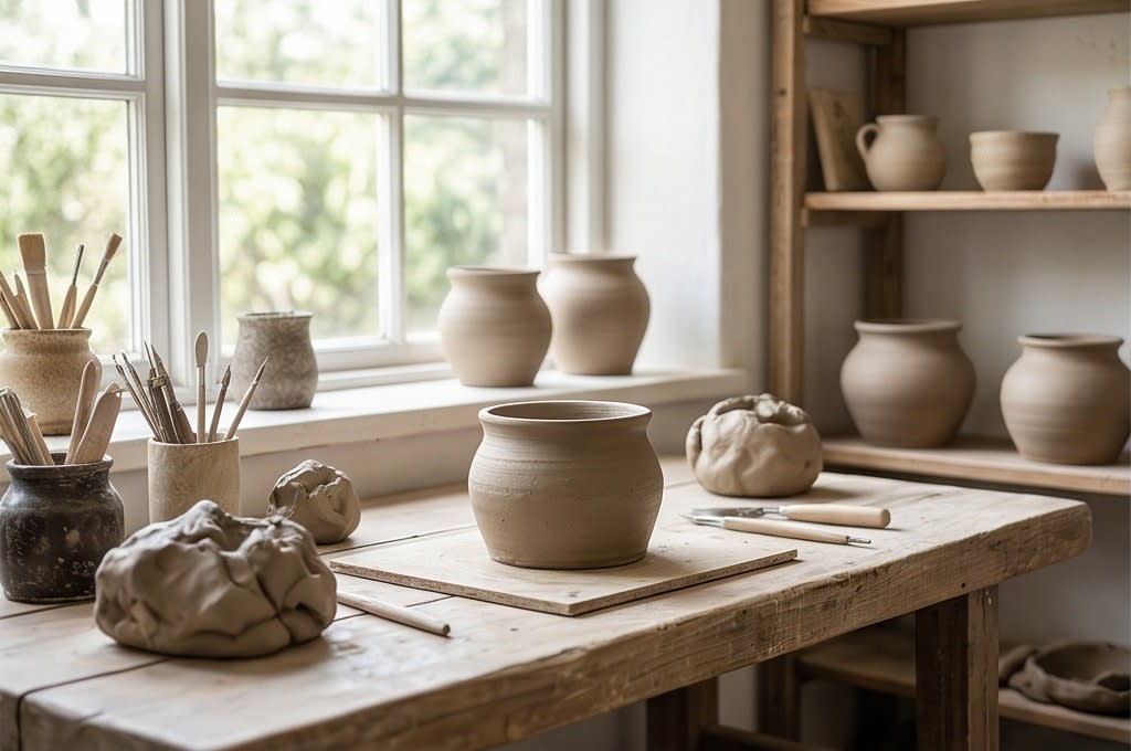 창밖 풍경과 어우러진 공방 내부