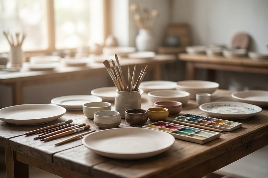 체험을 위한 준비된 작업실 풍경