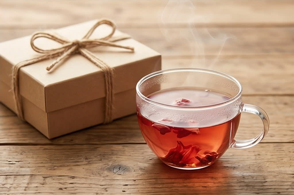 정성껏 포장된 꽃차 선물 세트