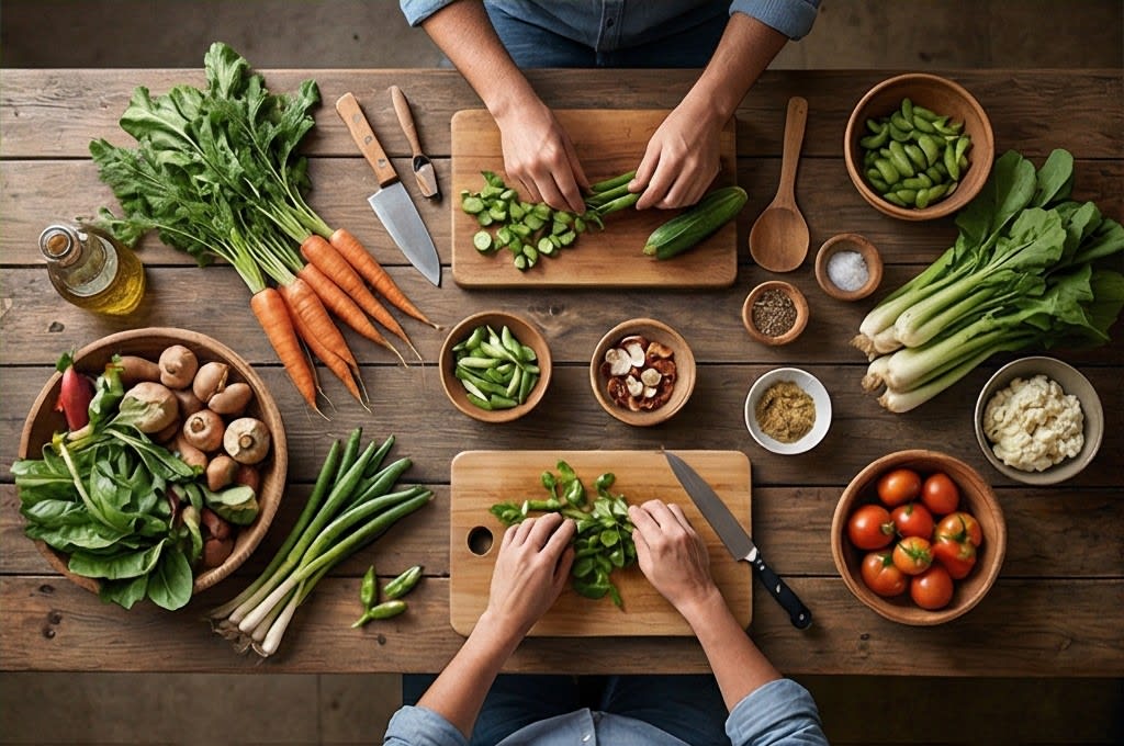 신선한 채소 손질