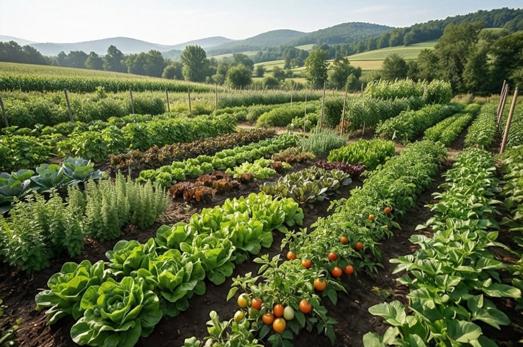 밭의 싱싱한 채소