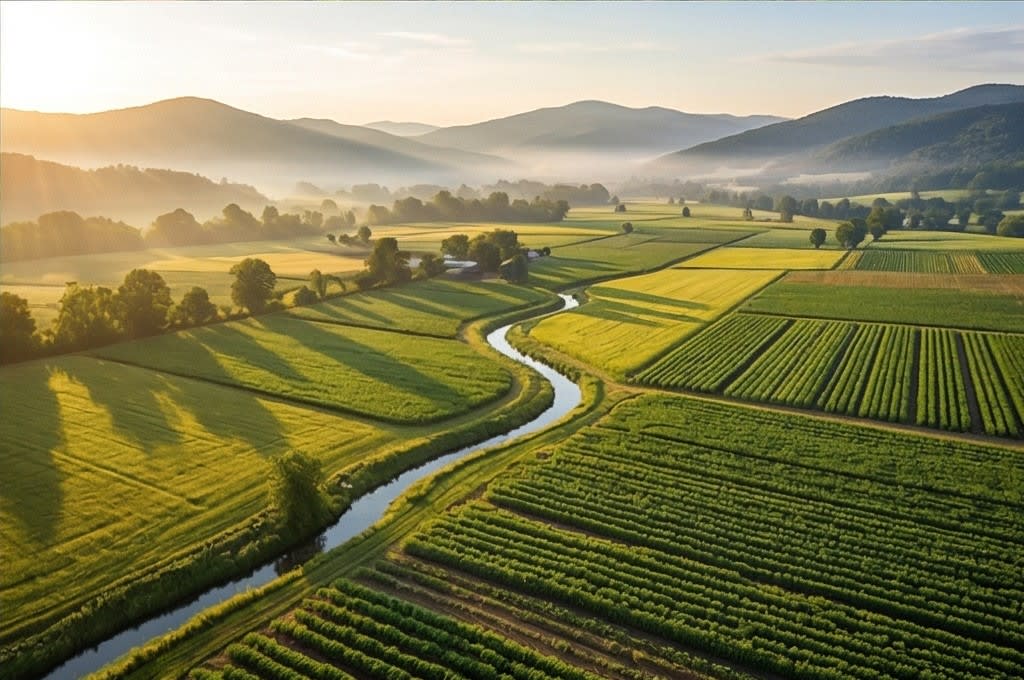 평화로운 농장 아침