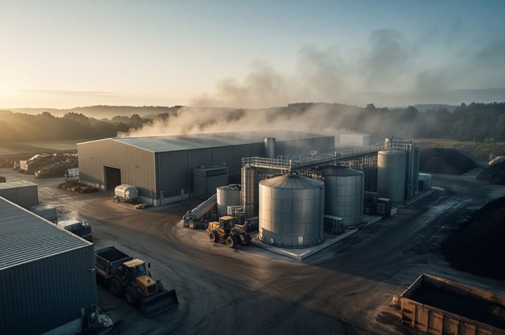 Sunset View of Composting Plant