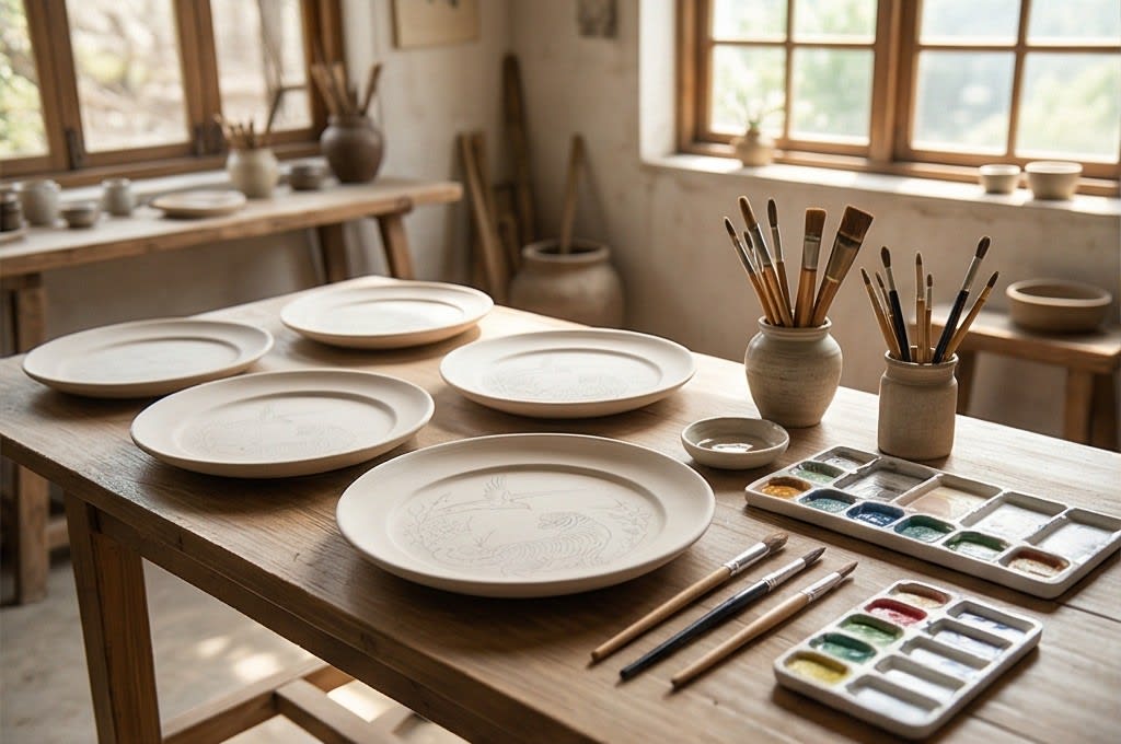 평온한 민화 공방 풍경