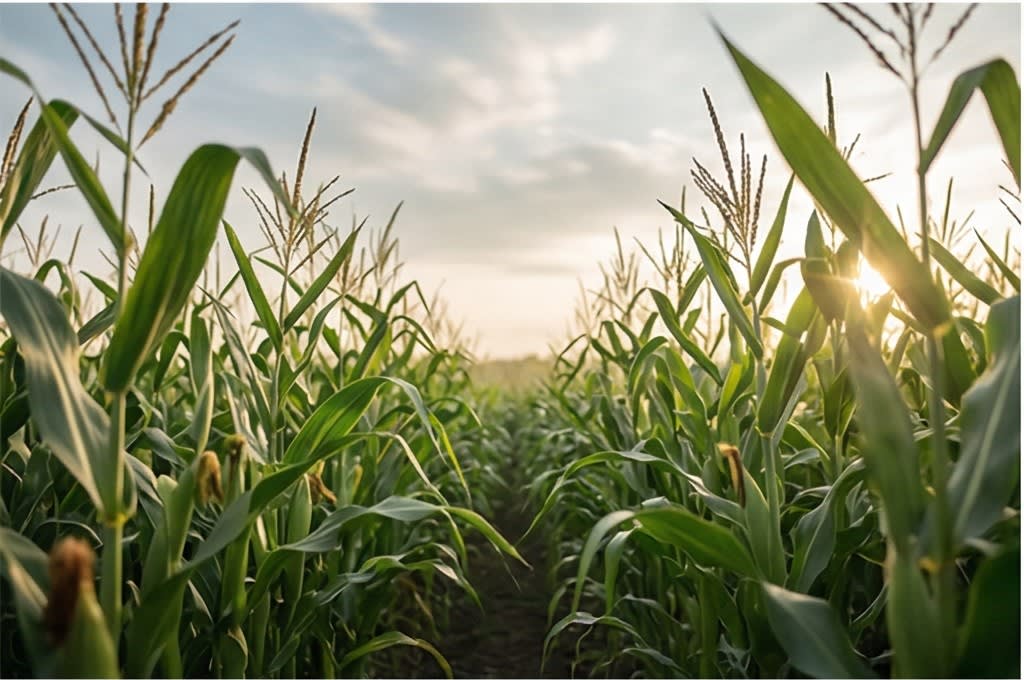 노을빛 황금 옥수수밭