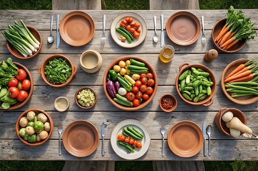 풍성한 자연식 상차림