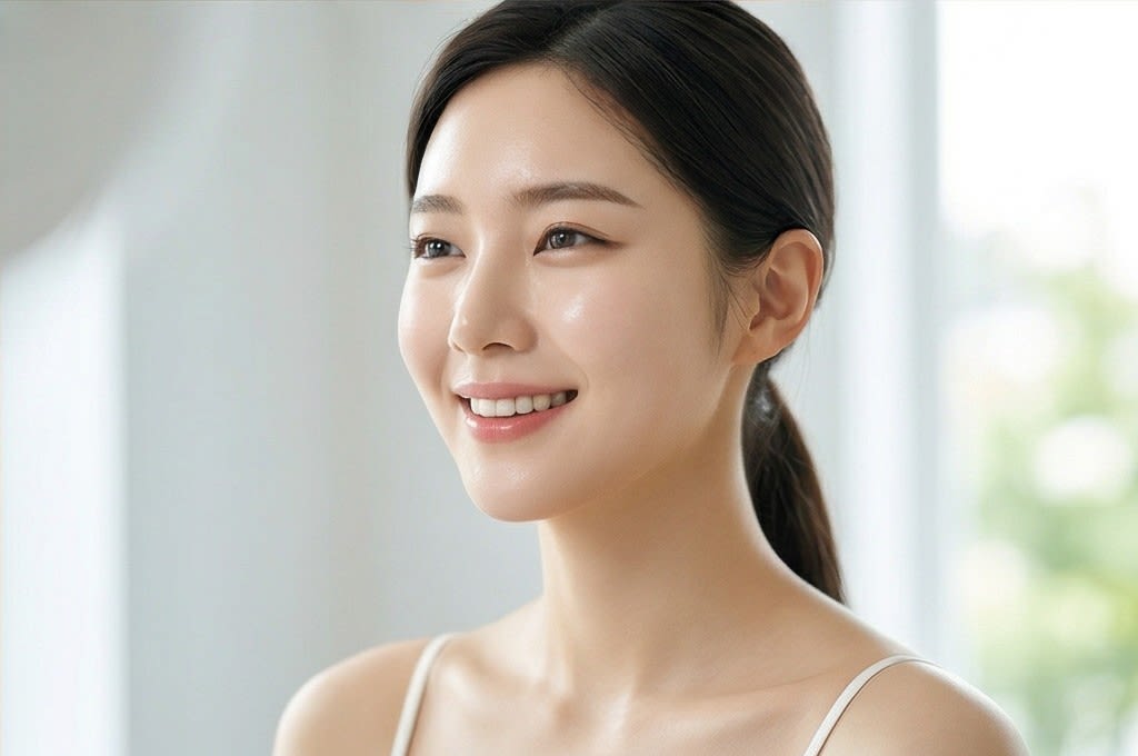 스킨케어 후 빛나는 생기 피부