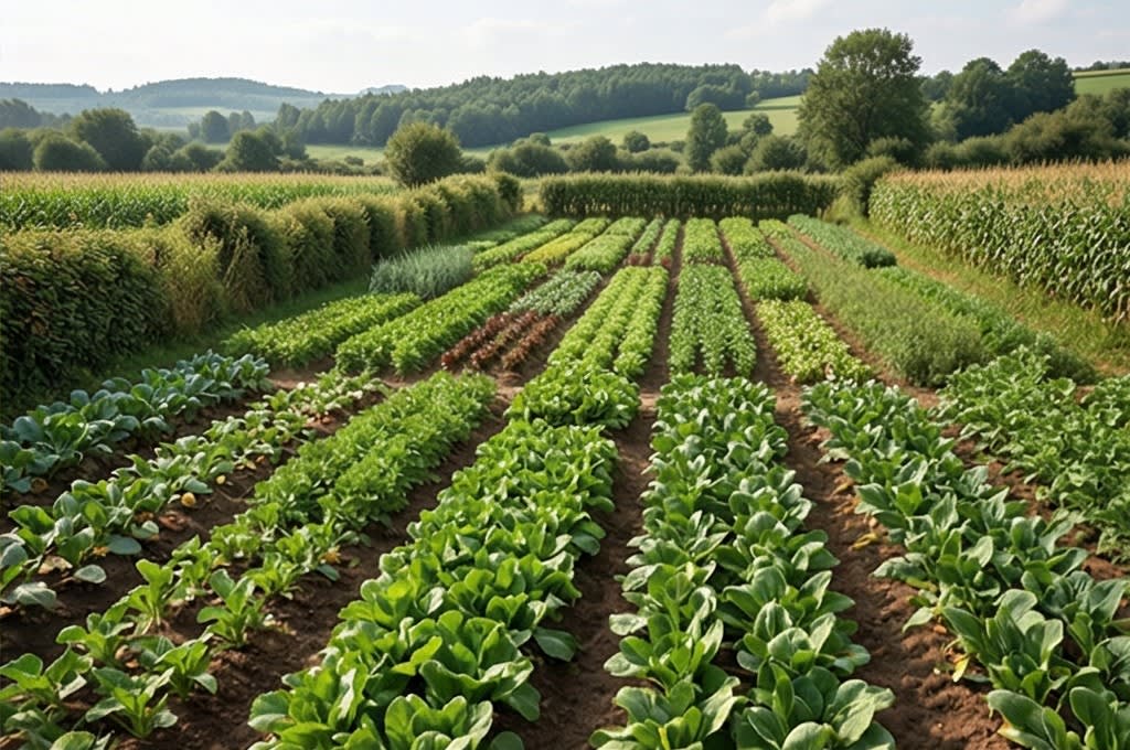 질서정연한 드넓은 채소밭