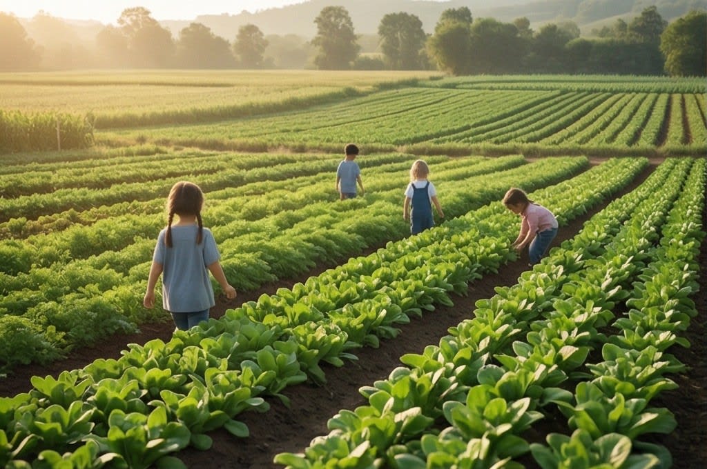 자연 속 아이들의 평화로운 모습