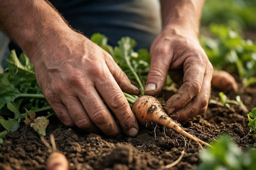 작물 수확하는 손길