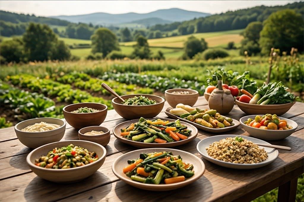 풍성한 농가 식체험 상차림