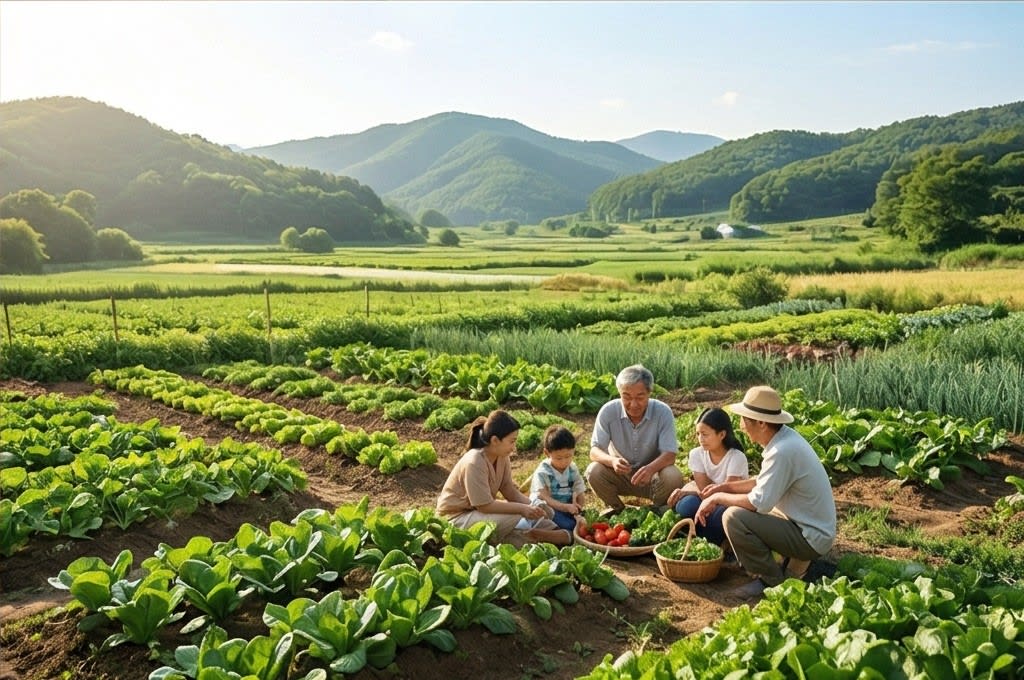 별꽃농장 가족 채소 수확