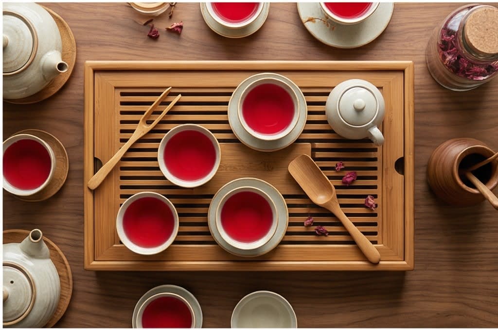 정갈한 맨드라미차 상차림