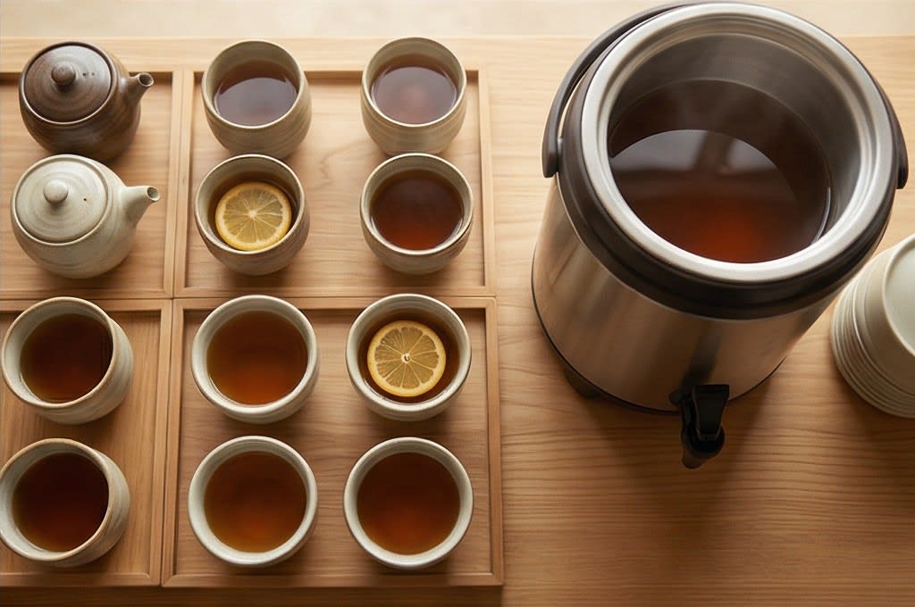 전통과 현대가 조화된 차 준비