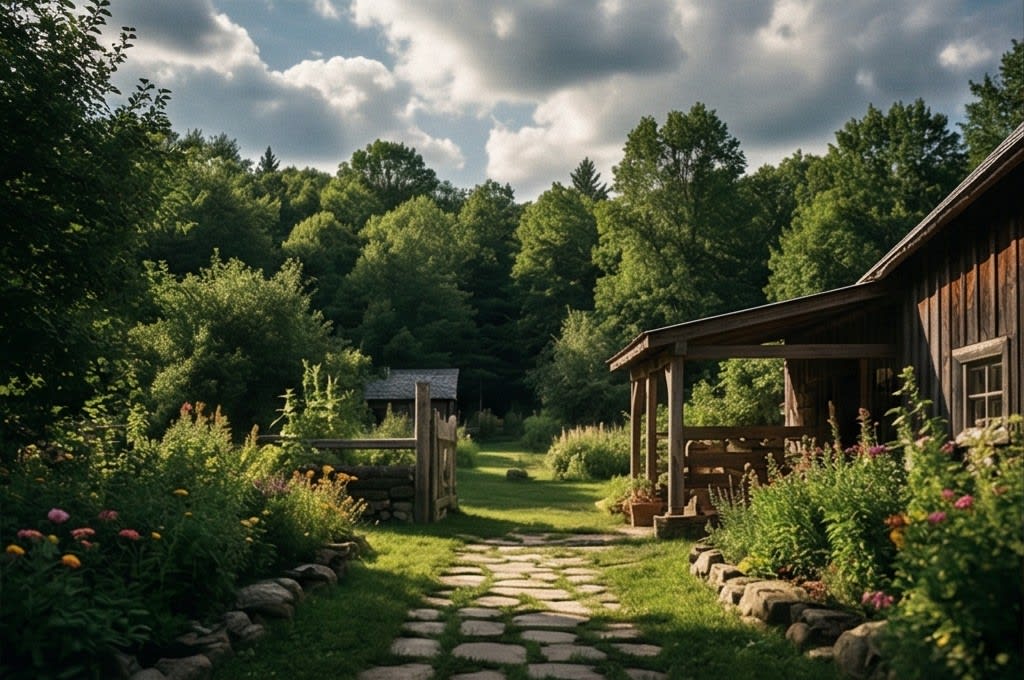평화로운 시골 별채 전경