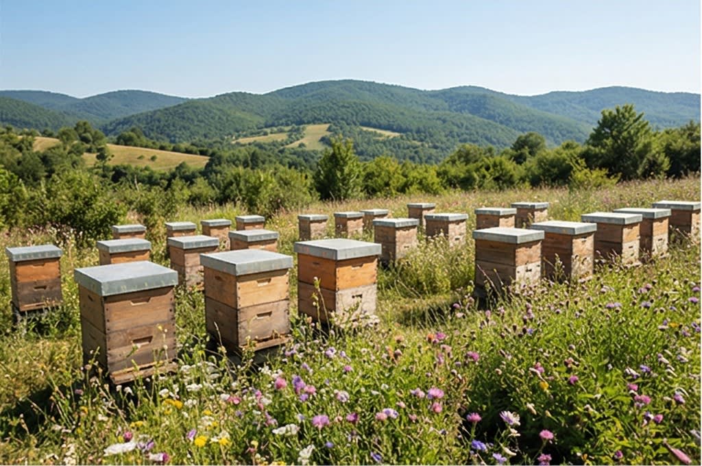 청정 서천의 평화로운 양봉장 전경