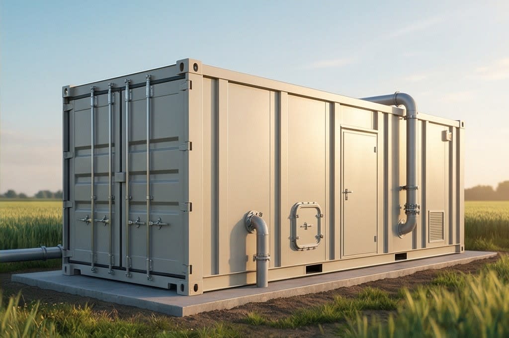 농지에 설치된 콤팩트 컨테이너 설비