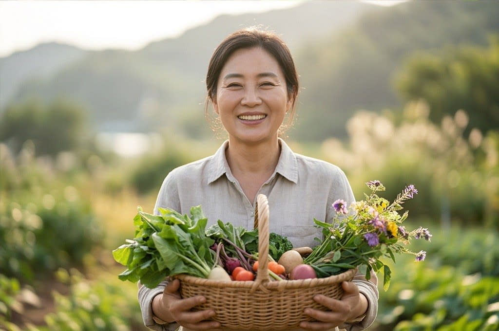수확의 기쁨을 담은 미소