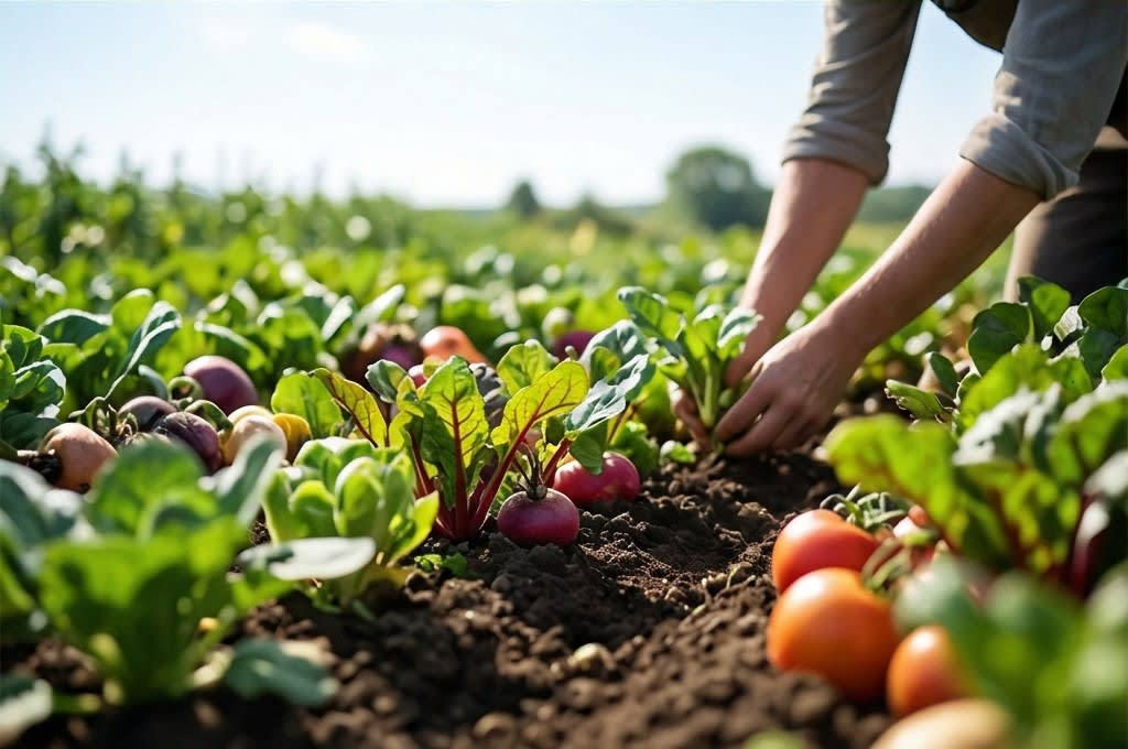 갓 수확한 뿌리 채소